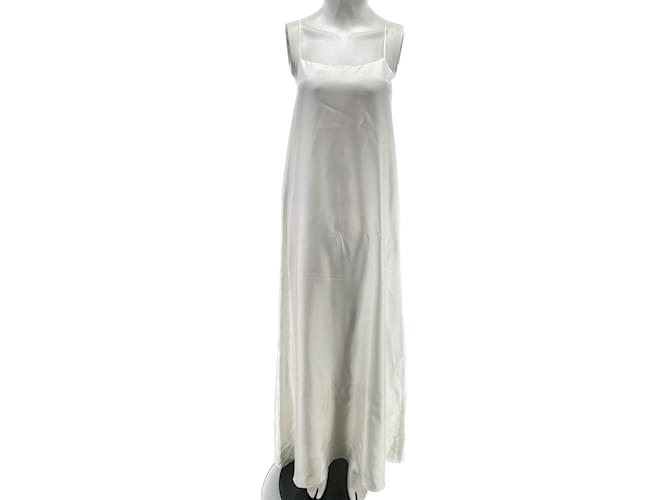 Autre Marque NON SIGNE / UNSIGNED  Dresses T.International M Silk White  ref.1103189