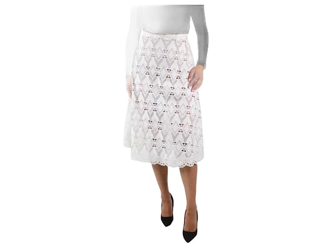 Maje White lace embroidered skirt - size FR 36  ref.1103234