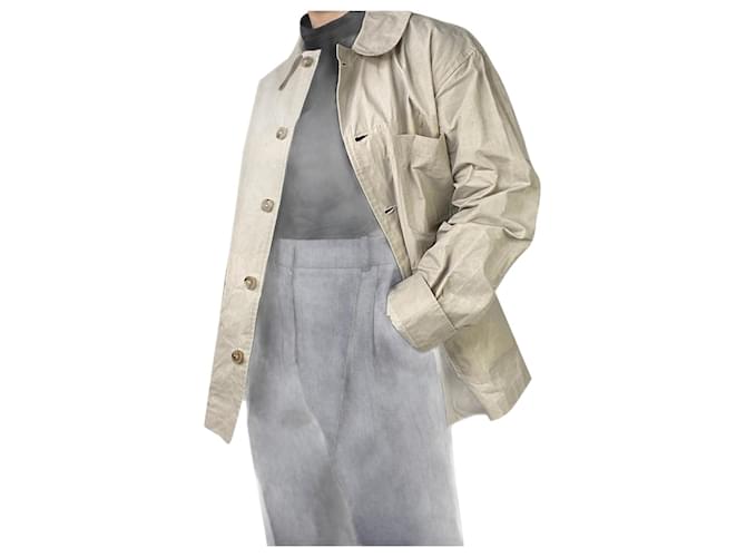 Autre Marque Nicholas Daley Neutral Waxed cotton tie jacket - size 6  ref.1103242