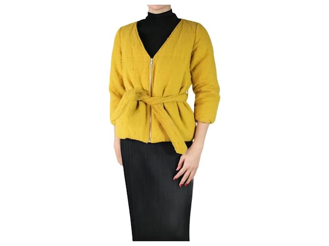 Dries Van Noten Yellow zip-up jacket - size FR 38 Cotton Wool Metal  ref.1103259