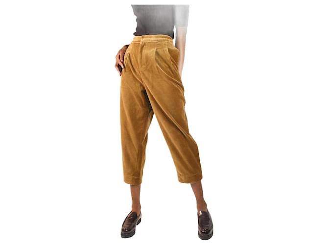 Autre Marque Pantalon droit en velours marron - taille FR 36  ref.1103291