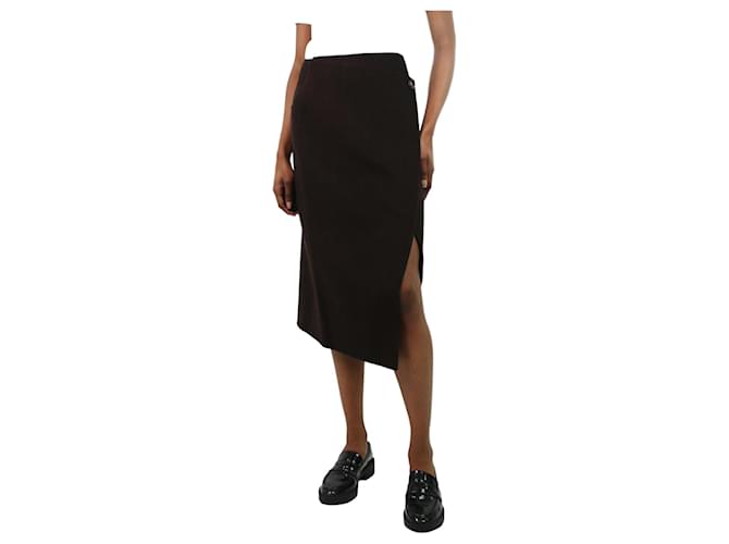 Soeur Dark brown asymmetrical wool wrap skirt - size US 2  ref.1103691