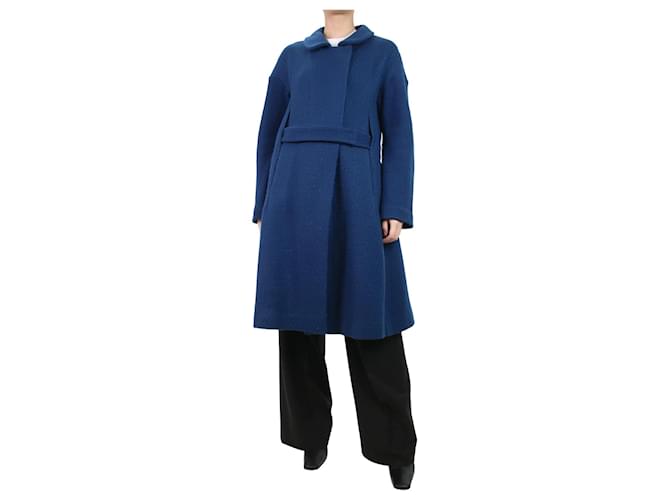 Marni Dark blue belted wool coat - size UK 8  ref.1103692