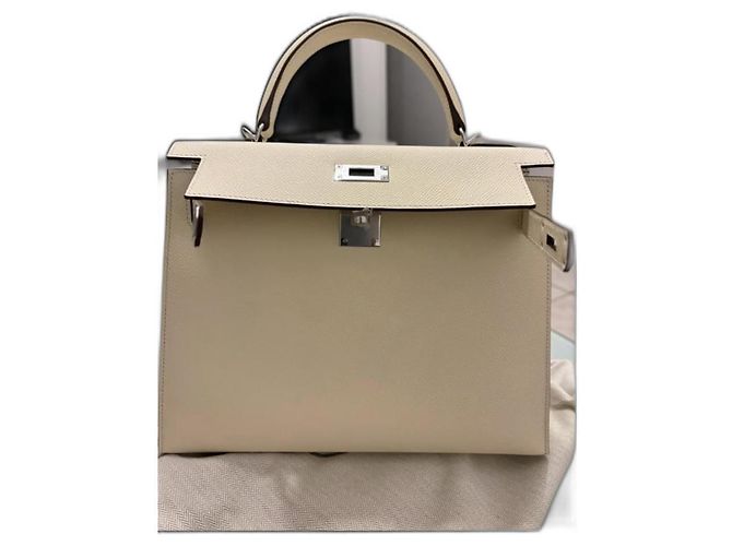 Hermès Kelly 28 Epsom2 Nata Fora de branco