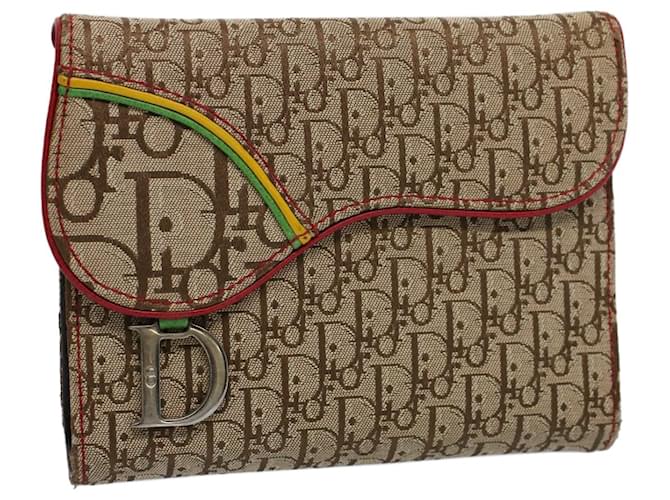 Christian Dior Trotter Canvas Rasta Color Day Planner Couverture Beige Auth ar10439  ref.1104026