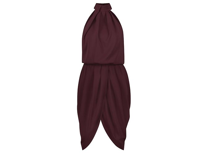 Autre Marque Monique Singh, Burgunderrotes drapiertes Kleid