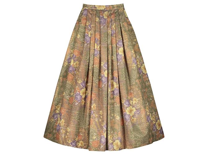 Autre Marque Monique Singh, Gonna lunga da sera in jacquard floreale Multicolore