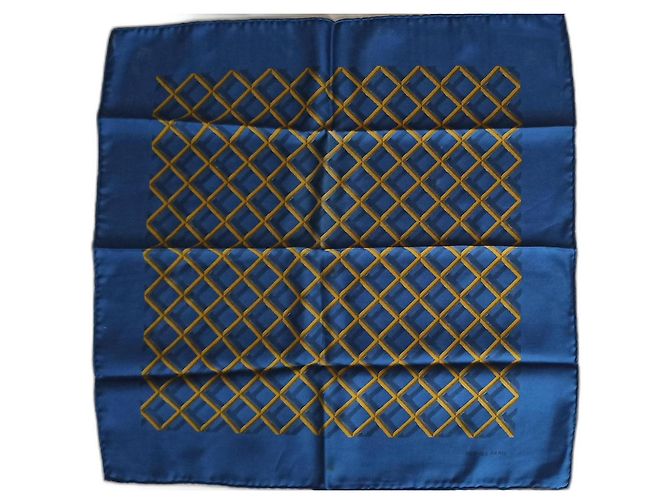 Sciarpa di seta Hermès blu 40x40 