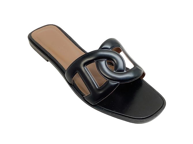 Hermès Sandali Hermes in pelle nera Aloha Slide Nero