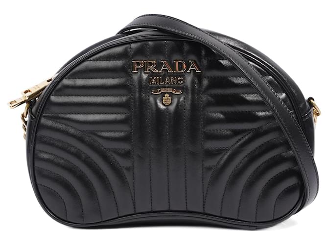 Prada Diagramme Quilted Bag Black calf leather Leather Small ref