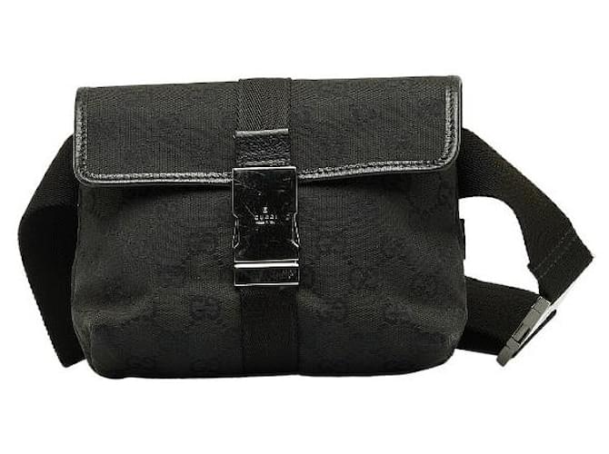 Gucci GG Canvas Waist Bag  131236 Black Cloth  ref.1104413