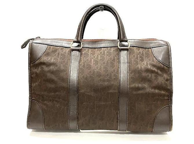 Dior Oblique Boston Bag Brown Leather  ref.1104611