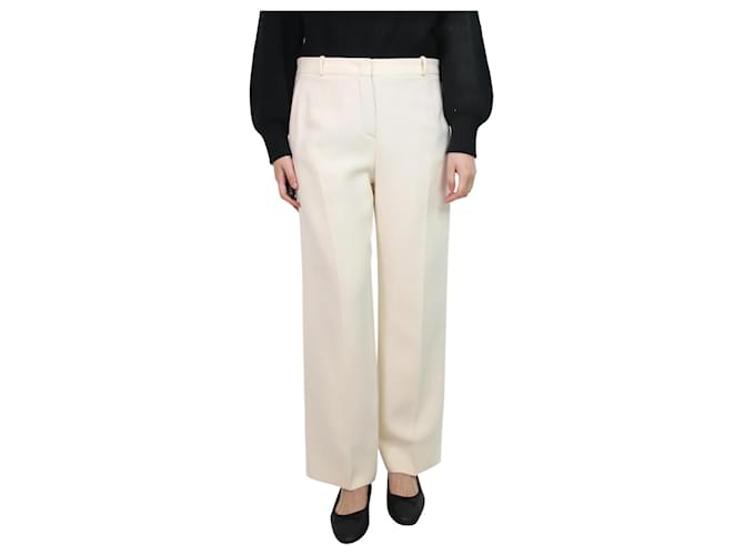 Loro Piana Cream straight-leg cropped trousers - size UK 12 Wool  ref.1104644