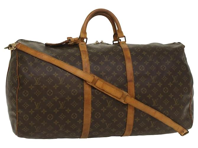 Louis Vuitton Monograma Keepall Bandouliere 60 Boston Bag M41412 LV Auth fm2831 Lona  ref.1104782