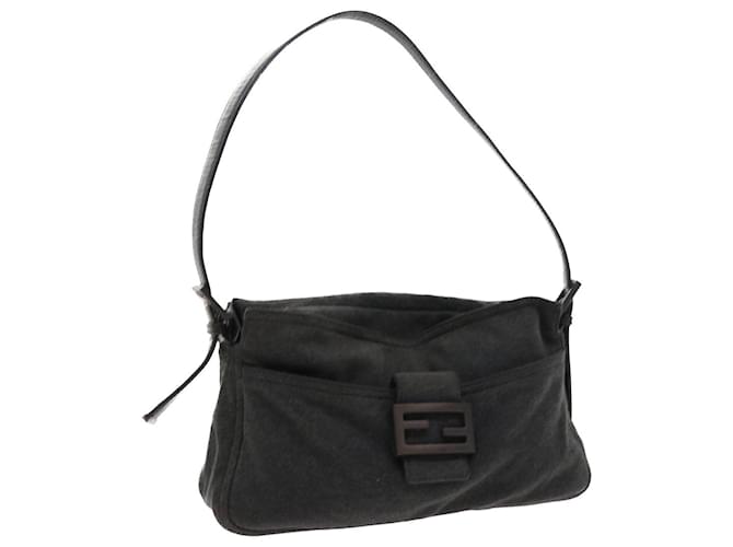 FENDI Mamma Baguette Shoulder Bag Canvas Gray Auth ar10408 Grey Cloth  ref.1104800