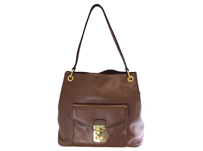 Miu miu leather shoulder tote clearance bag