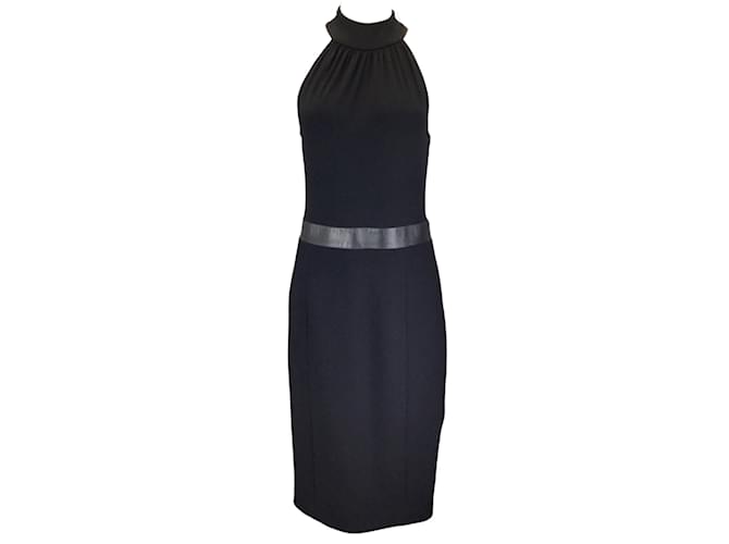 Vestido halter de crepé boucle negro de Michael Kors Collection Lana  ref.1105507