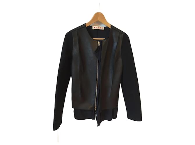 MARNI  Jackets T.International XS Leather Black  ref.1105518