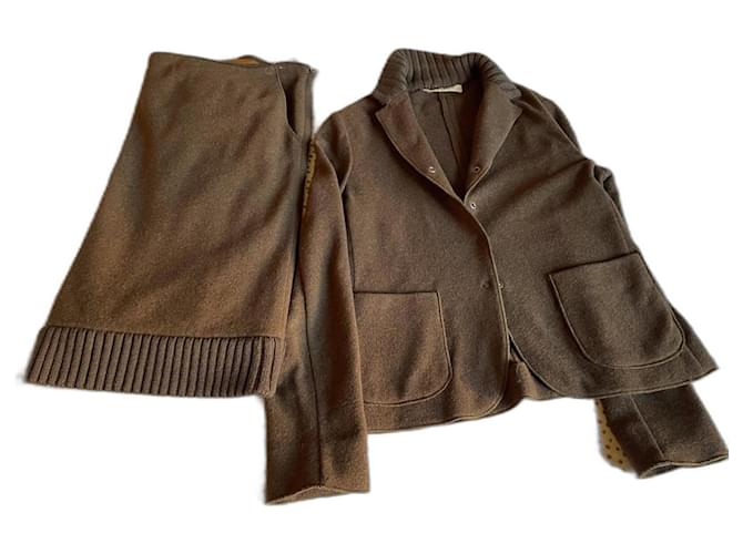 Miu Miu Jacket and Skirt Suit Size 40 Chestnut Wool  ref.1105522
