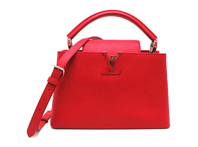 Louis Vuitton Taurillon Capucines PM M42237 Red Leather Pony-style calfskin  ref.1105541