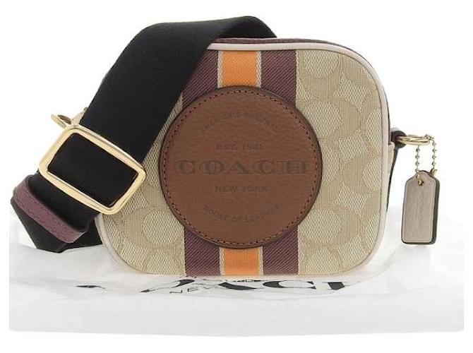 Coach Borsa fotografica Mini Dempsey in tela firmata 7057 Marrone  ref.1105560