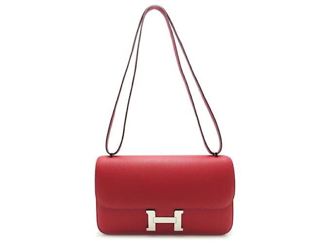 Hermès Epsom Constance Elan 25 Red Leather Pony-style calfskin  ref.1105586