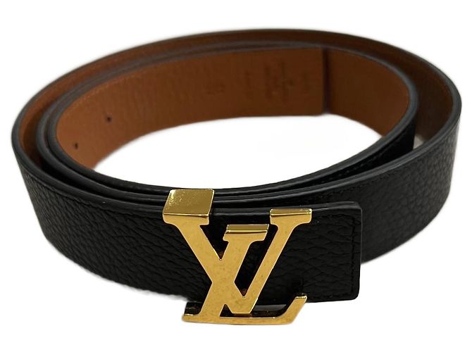 Montsouris Louis Vuitton Wendegürtel Initiales Taurillon 30MM Schwarz Leder