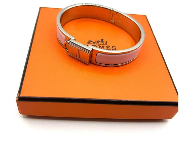 Hermès braccialetto clic hermes Rosa Acciaio  ref.1105671