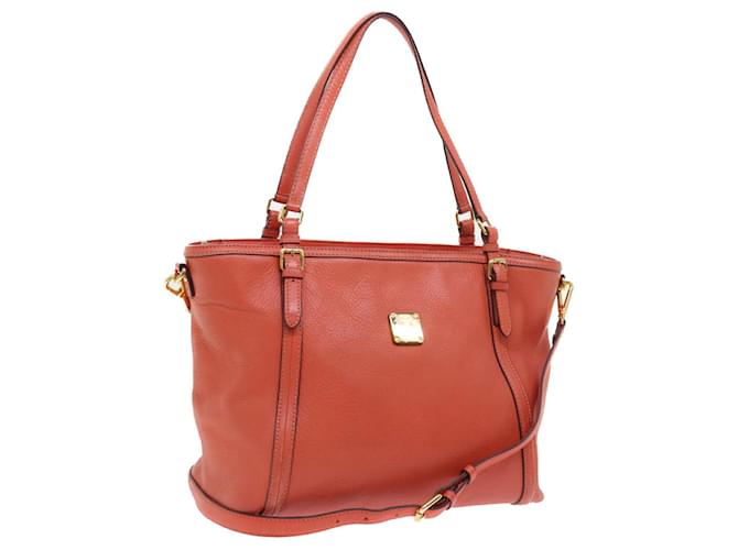 MCM Shoulder Bag Leather 2way Orange Auth bs9215  ref.1105793