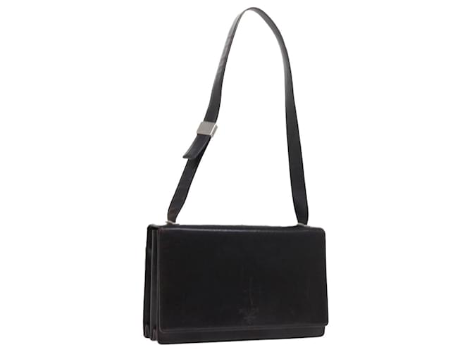 PRADA Shoulder Bag Leather Black Auth ac2284  ref.1105799