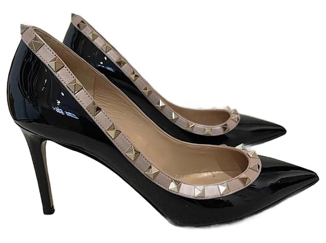 VALENTINO GARAVANI  Heels T.eu 38.5 Patent leather Black  ref.1105854
