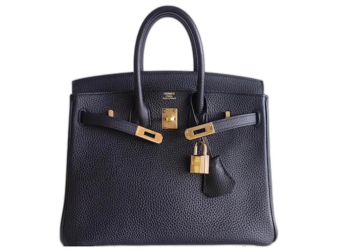 Hermès HERMES BIRKIN BAG 25 BLACK TOGO Leather  ref.1105879