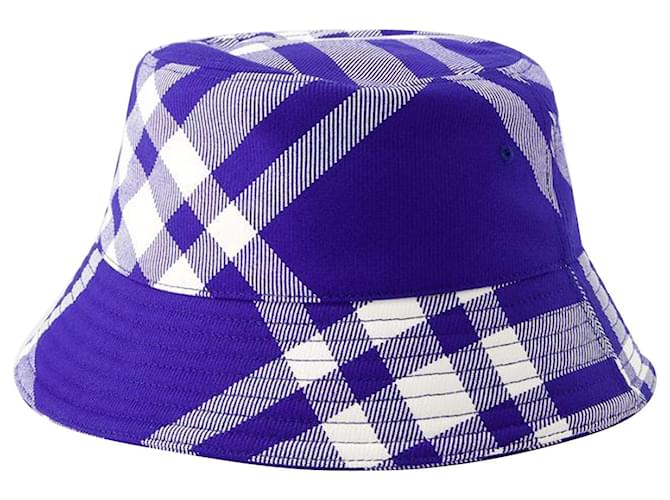 Monogram Bucket Hat - Burberry - Wool - Blue  ref.1105927