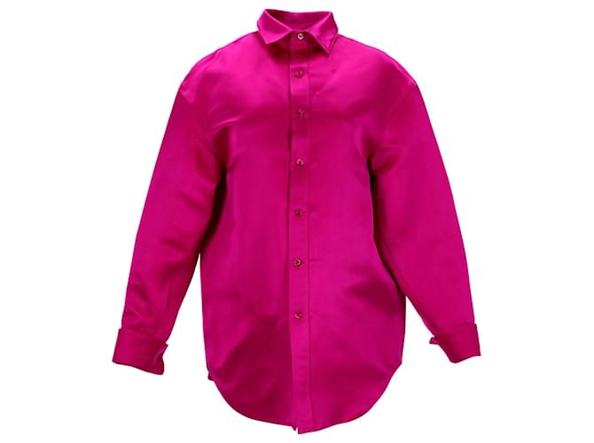 Camisa oversized Balenciaga em seda rosa  ref.1105946