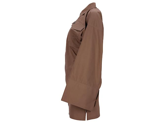 The Attico Mini-robe Dakota en coton marron Beige  ref.1105956