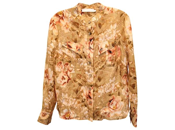 Camisa Zimmermann em linho com estampa floral  ref.1105958