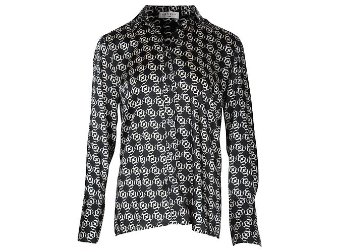 Camicia Stampata Sandro in Poliestere Riciclato Nero
