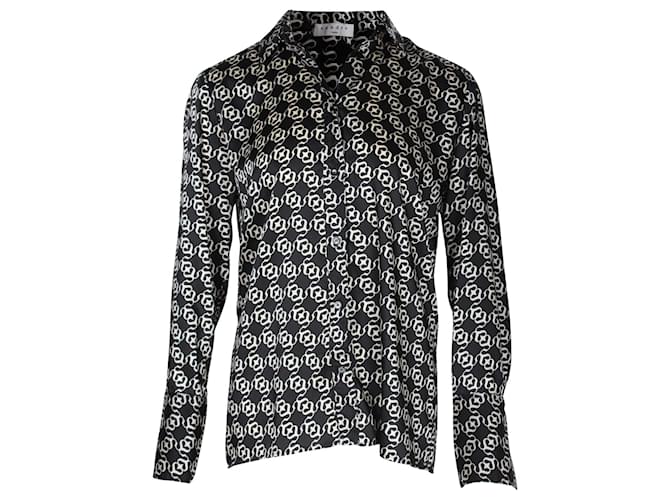 Sandro Printed Shirt in Black Recycled Polyester  ref.1105970