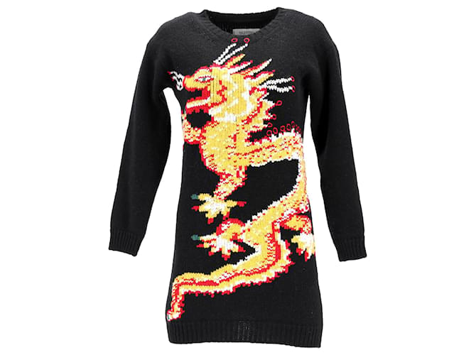 Valentino Garavani Funky Dragon Sweater in Black Wool  ref.1105976