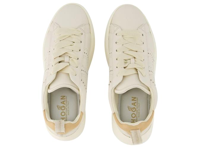 Rebel Sneakers – Hogan – Leder – Grau Weiß  ref.1106025