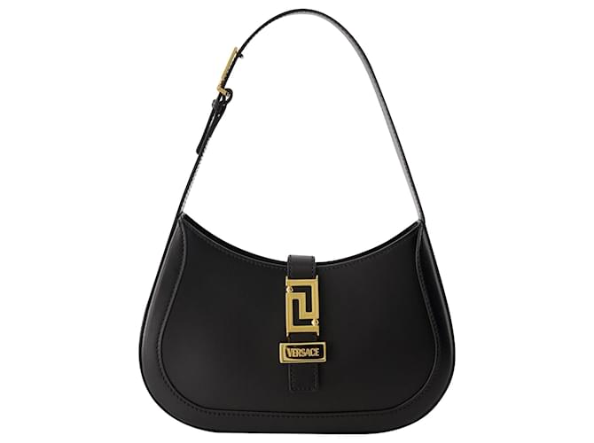 Greca Goddess Small Hobo Bag - Versace - Leather - Black Pony-style calfskin  ref.1106092