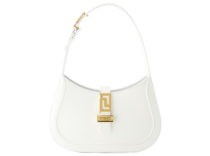 Greca Goddess Small Hobo Bag - Versace - Leather - White Pony-style calfskin  ref.1106093