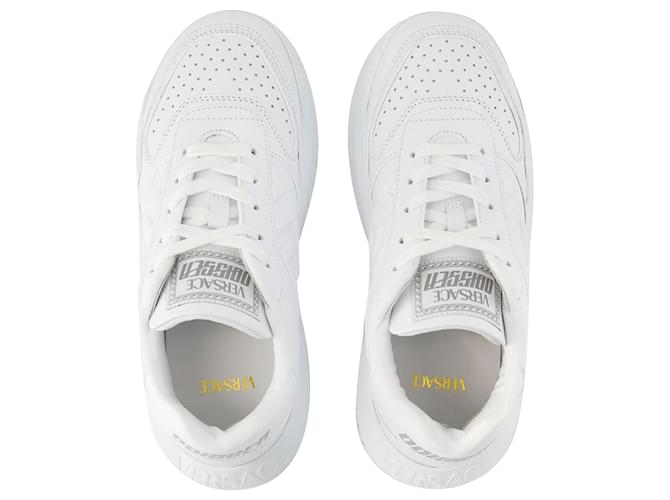 Odissea Sneakers - Versace - Fabric - White Leather Pony-style calfskin  ref.1106098