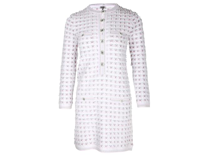 Vestido de punto texturizado Chanel en algodón rosa claro  ref.1106140