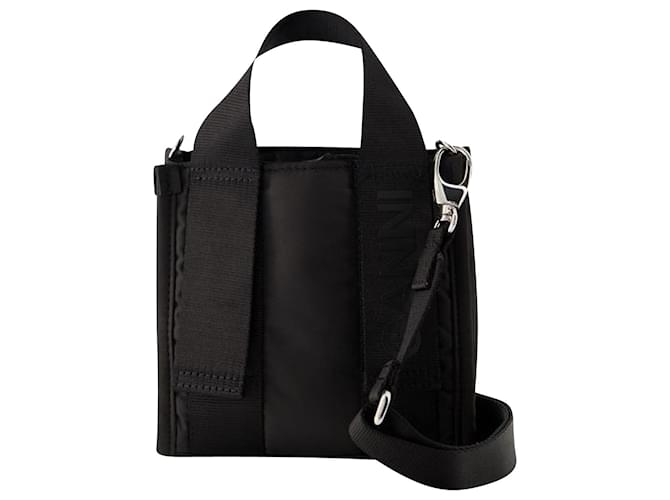 Mini-Einkaufstasche aus recyceltem Tech-Material – Ganni – Synthetik – Schwarz Synthetisch  ref.1106176