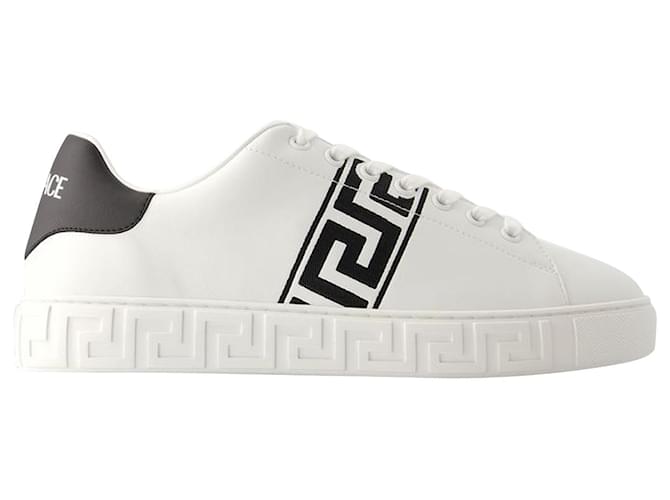 Greca-Sneaker – Versace – Leder – Weiß Kalbähnliches Kalb  ref.1106190