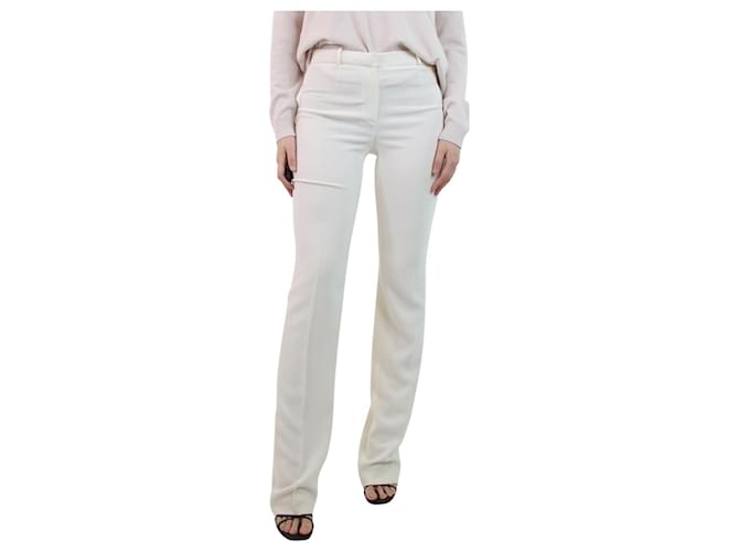 Valentino Cream crepe trousers - size UK 10  ref.1106225