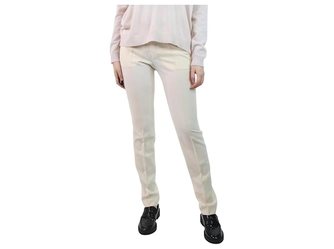 Saint Laurent Pantaloni in lana color crema - taglia UK 10 Crudo  ref.1106228