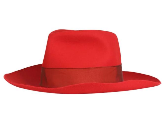 Borsalino Roter Filz-Fedora – Größe EU 58