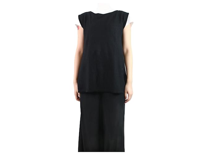 Autre Marque Black sleeveless knit top - size S Linen  ref.1106246